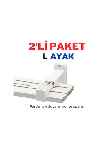Fırat Perde Rayı Korniş L Ayak Duvara Montaj Askı Aparatı 2 Adet
