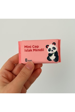 Mini Cep Sevimli Hayvan Figürlü Islak Mendil 1 Çoklu Paket