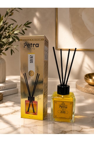 Zeus 100 Ml Bambu Çubuklu Oda Kokusu - Ortam Kokusu Ev Ofis Banyo Salon Kokusu Premium Reed Diffuser Bamboo Reed Diffuser, Air Freshener Soft Linen