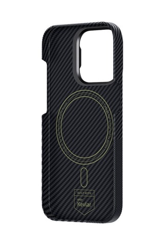 Apple Uyumlu iPhone 15 Pro Kılıf Magsafe Şarj Özellikli Karbon Fiber Benks Montage Armorair 600d Kevlar Kapak