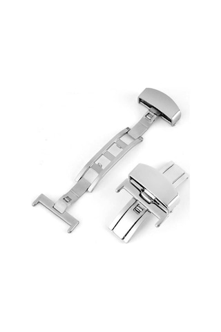 Fado Saat Kordon Klipsi Kelebek Saat Tokası Metalik Krom 18 Mm Çelik Not : 20 Mm Kordona Uygun Gümüş