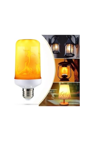 5 Adet 5w Led Işıklı Alev Efektli Ampul Lamba Otantik Işık Aydınl