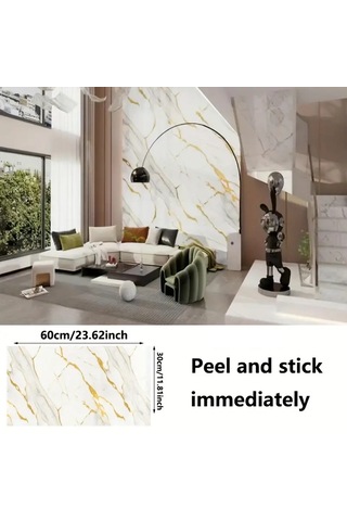Vinil Beyaz Mermer Desenli Alüminyum Plastik Duv 25562