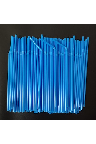 Yunboo Yiyecek Dereceli 200'lü Renkli 5x210 Eğik Boru, Suyu, Süt Çayını Kolay İçmek İçin Tek Kullandım Plastik Pipetler