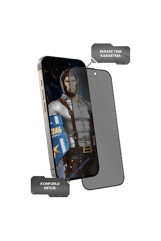 Anti-peep Privacy Apple Uyumlu   iPhone 17 Air Hayalet Full Cam Ekran Koruyucu Göz Yormayan Hd Görüntü