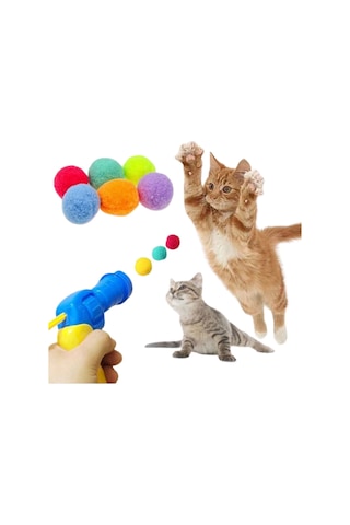 Wintoup Özel Üretim Peluş Top Fırlatan Kedi Oyun Tabancası Seti