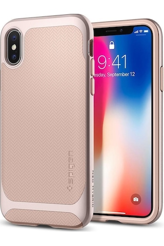 Spigen Apple Uyumlu iPhone X İle Kılıf Neo Hybrid Pale Dogwood