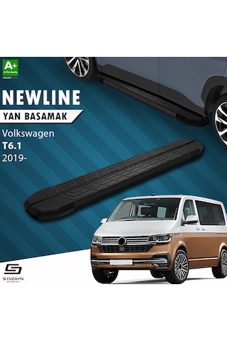 S-dizayn Vw Transporter T6.1 Kısa Şase Newline Siyah Yan Basamak 213 Cm 2019-2025 A+ Kalite