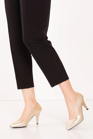 Gondol Hakiki Deri Stiletto-vdt.25 Dore Altın