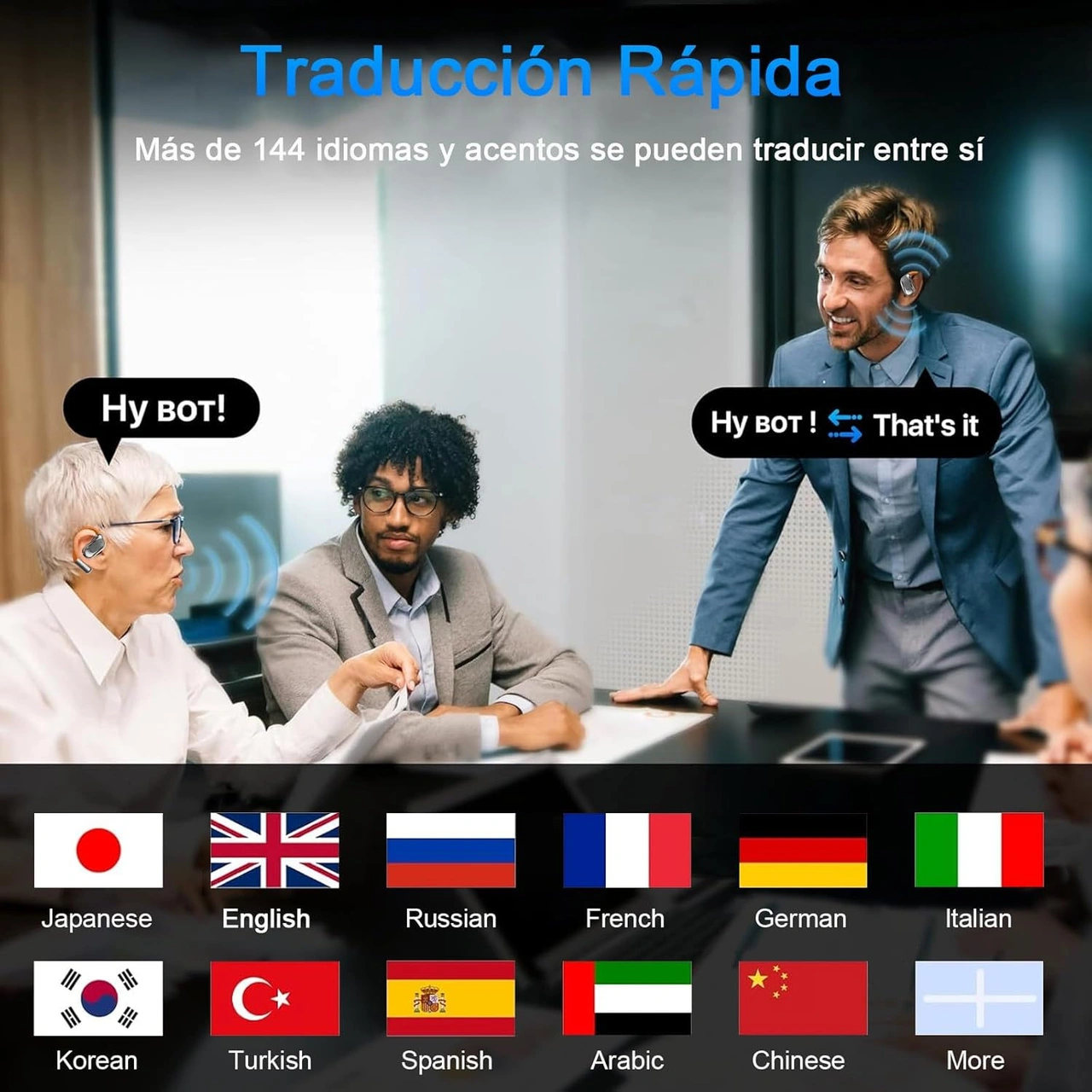 Lemestar M113 Açık Kulaklı Aı Çeviri Kulaklığı - 144 Dil Gerçek Zamanlı Çeviri, Bluetooth 5.4, 4 Saat Çalma Süresi, Hafif Tasarım, Gri