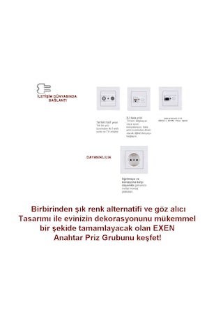 Exen Karell Beyaz Data Priz Jaksız Çerçeveli