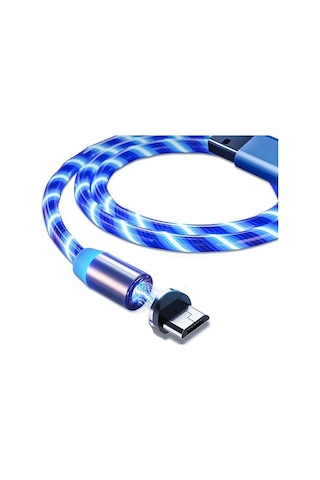 Microcase Micro Usb Işıklı Manyetik Şarj Kablosu 100 Cm - Al2618