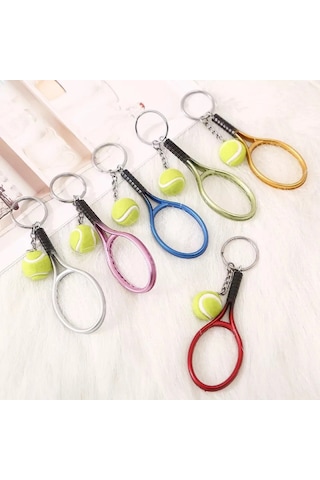 Gerçekçi Tenis Raketi Tasarımlı Şık Anahtarlık Kolye Çanta Süsü Tennis Keychain 5047