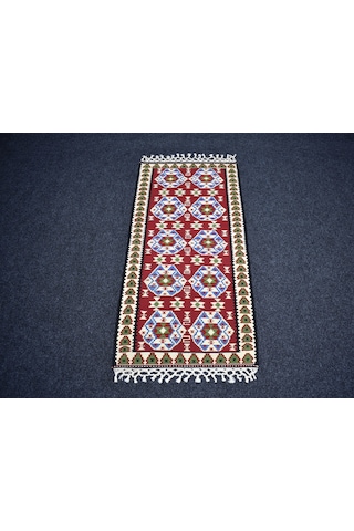 Zehra Abla Halı Yeni El Dokuma Otantik Doğu Anadolu Van Yün Kilim 7305 Çok Renkli
