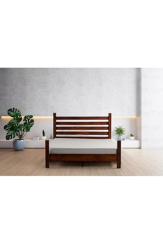 Elegans İthal Çam Masif Ahşap Karyola Ceviz Renk 120 200