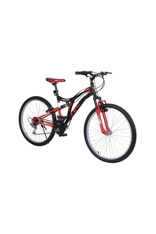 Belderia Tec Master 26 Jant 21 Vites Çift Amortisörlü Dağ Bisikleti 48 Cm Siyah / Kırmızı Siyah - Yeşil