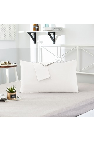 Hfambition Beyaz Tek Renkli 48x74 Kumaş Yastık Kılıfı, 40 Kumaş, Ev Otel İçin Dayanıklı, Tek Kişilik Çift Paket Diğer
