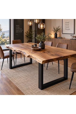 Evkolleksiyon U Tipi Metal Masa Ayağı 2'li Takım 72x60 Cm Siyah