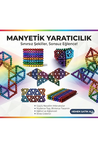 Sihirli Manyetik Toplar Dyum Mıknatıs Küp Bilye 216 Adet Cube Küp Dymium 3855796