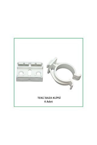 Baza Klipsi Tekli 4 Adet Beyaz