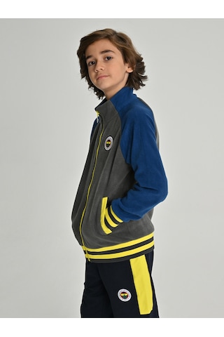Fenerium Çocuk Trıbun Reglan Kol Detaylı Sweat Grı