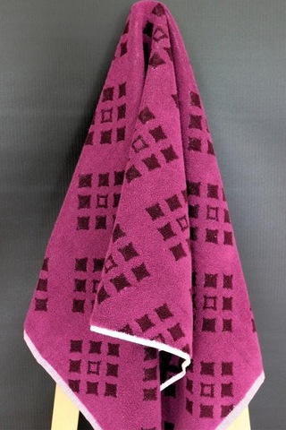 50x100 Rug İplik Boyalı Jakarlı %100 Pamuk Bukle El Yüz Baş Havlu Mor