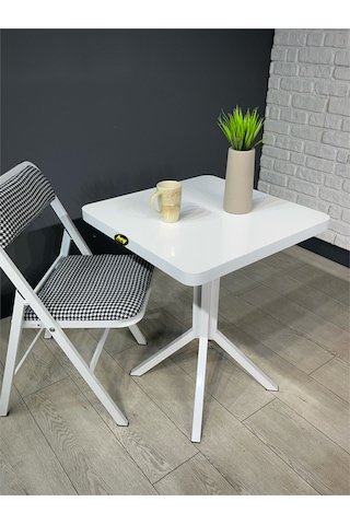 Zeren Kare Balkon Masası Mutfak Yemek Masası 60 Cm