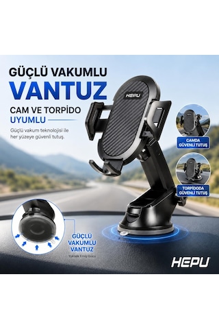 Hp-a20 Araç Içi Uzayan Ayarlanabilir Telefon Tutucu Cam Ve Torpido İçin Güçlü Vakumlu Vantuz