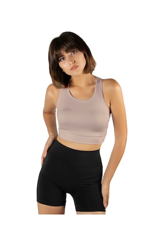 Terapi Men Taş Sırt Detaylı Fitted/vücuda Oturan Kare Yaka Spor Bluz Taş