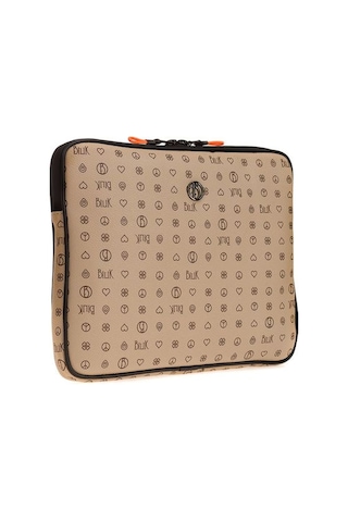 Bilik Deri Monogram Açık Vizon Unisex Laptop & Evrak Çantası Tabl Açık Vizon