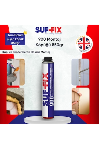 Suf-fix 900 Tabancalı Montaj Köpüğü 750ml Profesyonel Pu Köpük Isı Ses Yalıtım