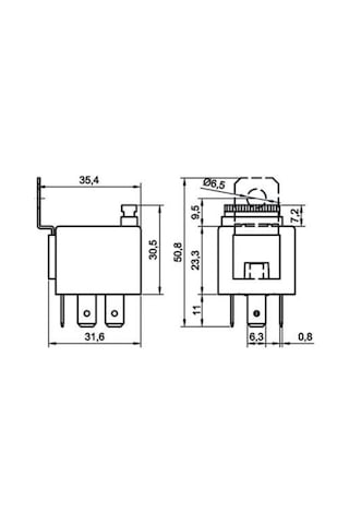 12V 30A Mini Röle 4 Terminalli Sigortalı Toz ve Su Geçirmez ELO