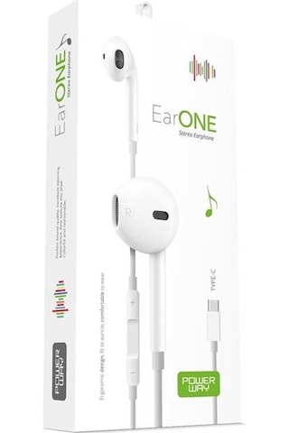 Powerway Earone Mikrofonlu Kablolu Kulaklık Type-c Çıkışlı Tüm Cihazlarla Uyumlu Stereo Diğer