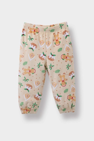 Defacto Erkek Bebek Pijama Takımı Yılbaşı Temalı Uzun Kollu Velur Üst Uzun Alt F5561a525wnbg358 Bej-bg358