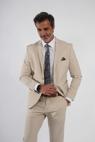 İntersivin Slim Fit Likralı Mikrofiber Kumaş Toprak Takım Elbise Toprak