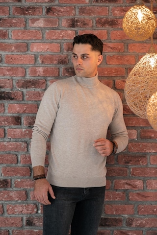 Slimfit Boğazlı Likralı Erkek Triko Kazak 001