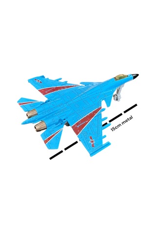 Uçak Metal Oyuncak Savaş Uçağı Işıklı Ve Sesli Model Türk Yıldızları Açık Mavi