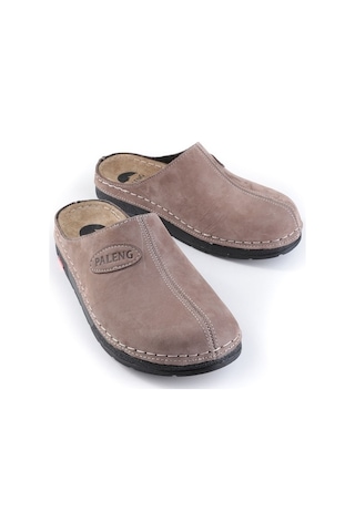 Paleng Kışlık Hakiki Deri Erkek Terlik (554949435) Vizon