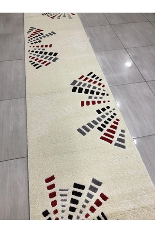 Saray Halı Samyeli 10943 Wk 80X300 Kırmızı Gri Krem Yolluk !
