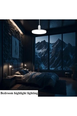 Fastbuy Fx-100 Led Tavan Lambası E27 Vidalı Yüksek Parlaklık Kablosuz Kurulum Göz Dostu Asma Ampul Yatak Oturma Odası Mutfak Ahşap