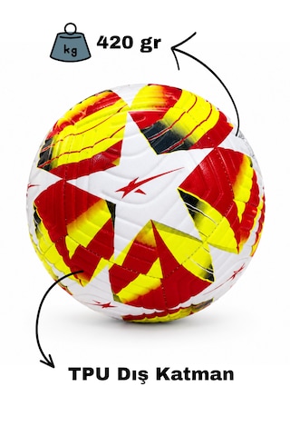 Futbol Topu Şampiyonlar Ligi Premium Renkli Pompa Hediyeli Çok Renkli