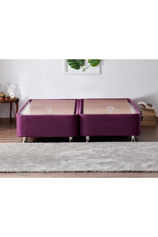 Nironyatak Niron Purple Baza 150X200 Cm Çift Kişilik Sandıklı Mor Kumaş Baza