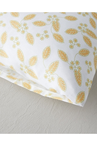 English Home Golden Petals Kolay Ütülenir 2'li Yastık Kılıfı 50x70 Cm Sarı