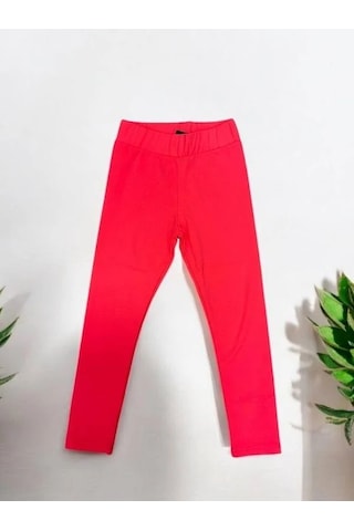 Kız Çocuk Mikro Şardonlu Esnek Tayt-15029 Neon Pembe