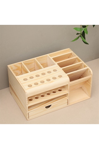 Anjiexun Cep Telefonu Ve Masaüstü İçin Çok Bölmeli Ahşap Saklama Kutusu Diğer