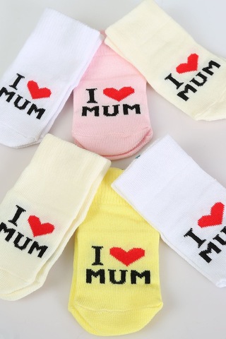 Pamuklu 6'lı Yenidoğan Erkek Bebek Çorap Mum Pembe