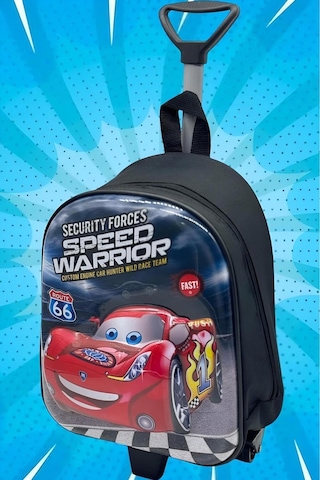 Tezzgelsin Ana Sınıfı Kreş Cars Speed Mcqueen 5d Kabartmalı Çekçekli Tekerli Sırt Çantası Ve Okul Çantası Çok Renkli