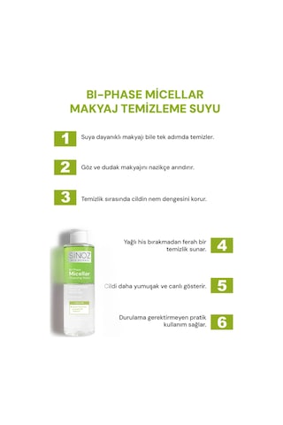 Sinoz Çift Fazlı Micellar Makyaj Temizleme Suyu 200 ML