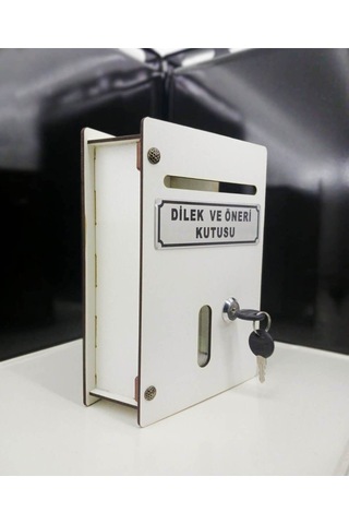 Beyaz Küçük Boy Ahşap Dilek Ve Öneri Kutusu