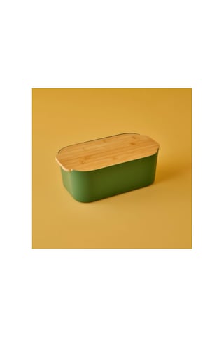 Bella Maison Breed 2in1 Kesme Tahtalı Ekmek Kutusu Haki 33x18,5x12 Cm Haki